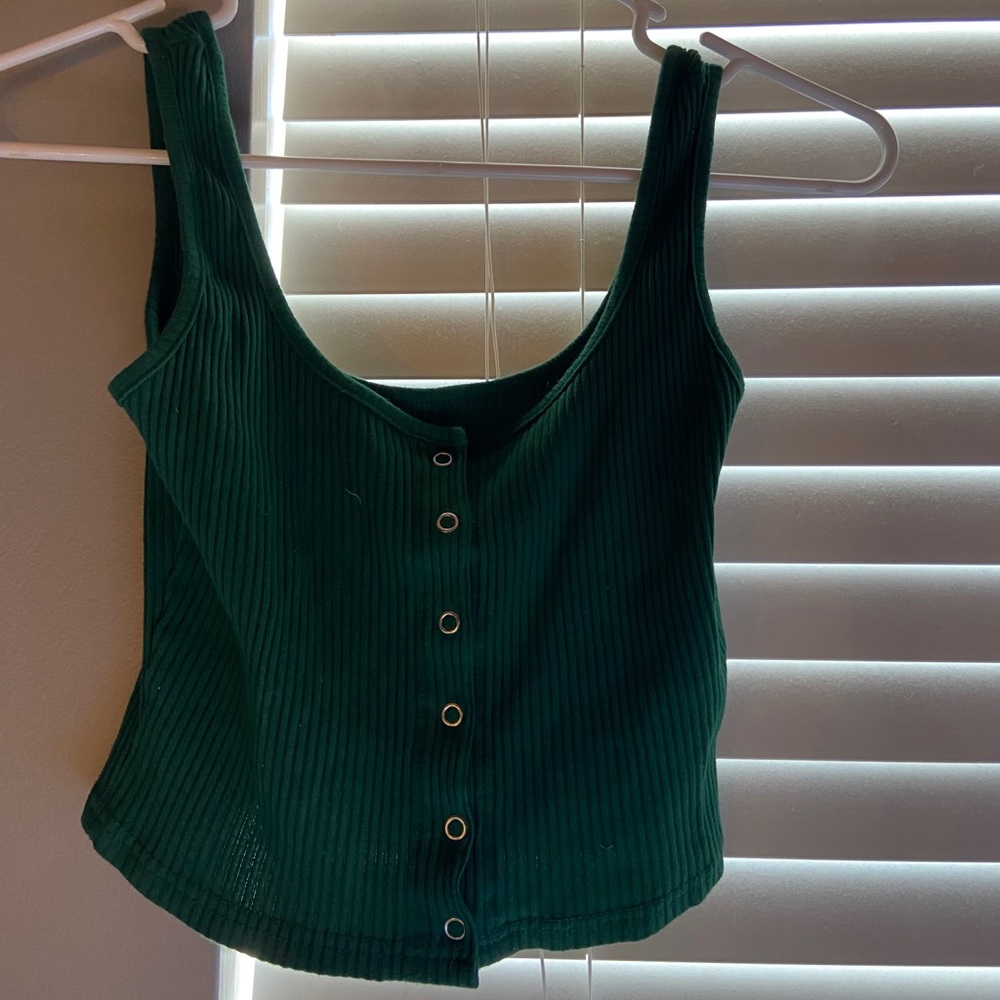 dark green tank top
